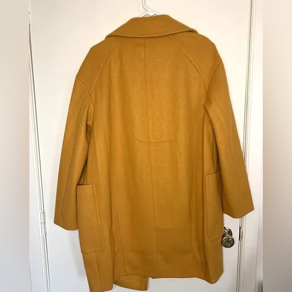 Brand New Topshop Mustard Peacoat - Picture 2 of 4